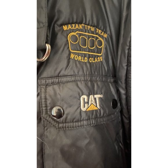 mazak tpm cat jacket caterpillar Black Turning Point 80s Winter Xxl Tractor Rare - Picture 2 of 6